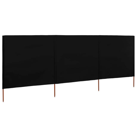 Windscherm 3-panelen 400x80 cm stof zwart - AllerleiShop