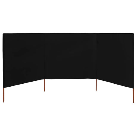 Windscherm 3-panelen 400x80 cm stof zwart - AllerleiShop