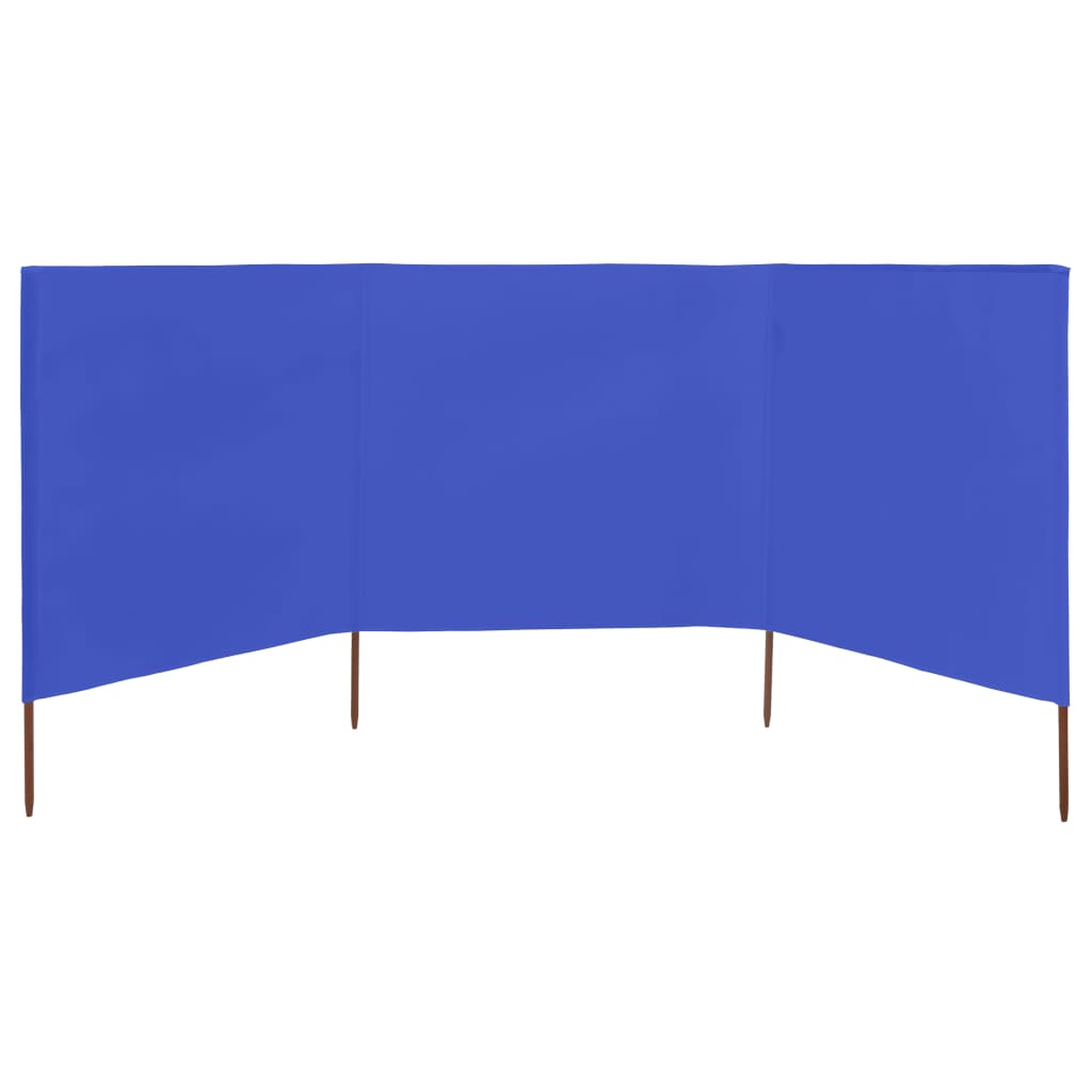 Windscherm 3-panelen 400x120 cm stof azuurblauw - AllerleiShop