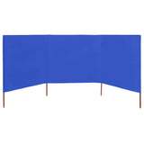 Windscherm 3-panelen 400x120 cm stof azuurblauw - AllerleiShop