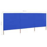 Windscherm 3-panelen 400x120 cm stof azuurblauw - AllerleiShop