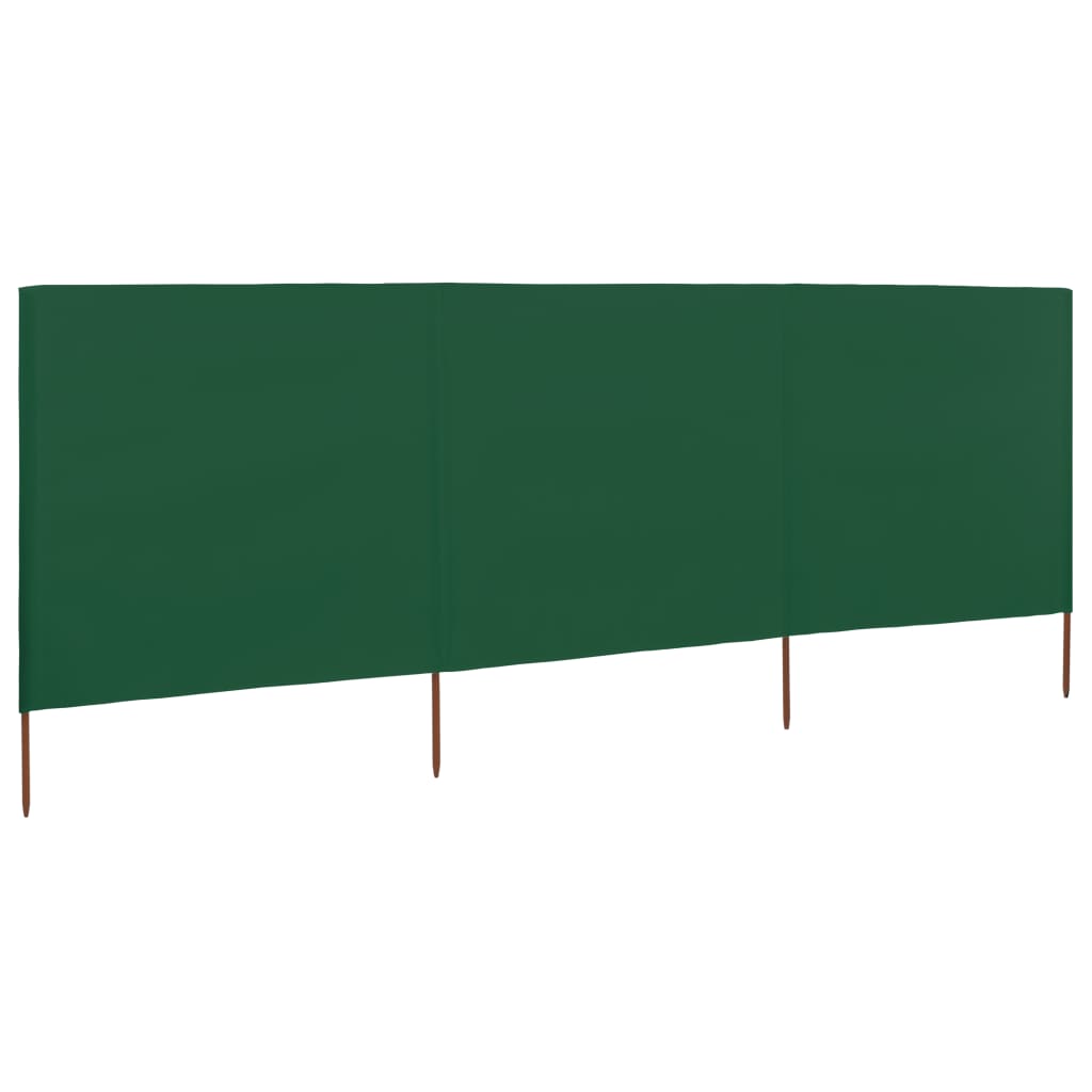 Windscherm 3-panelen 400x160 cm stof groen