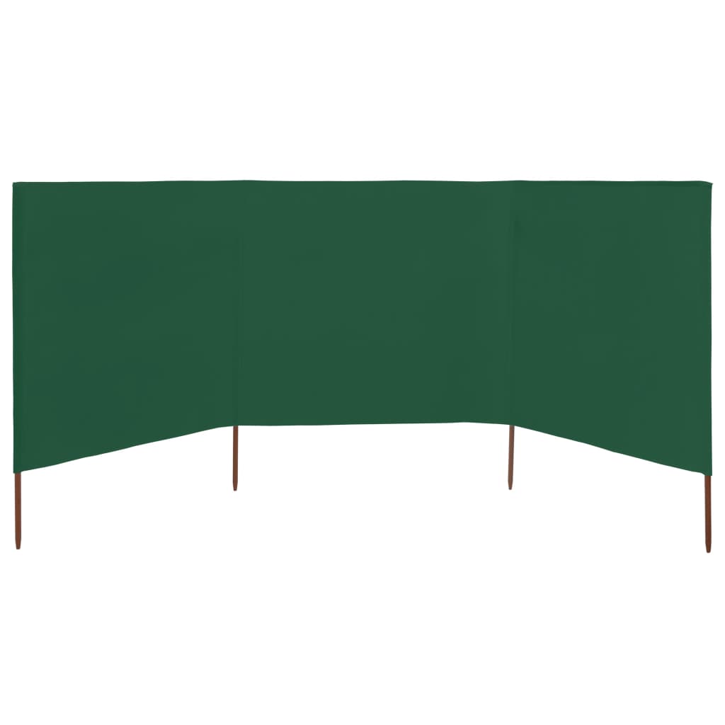 Windscherm 3-panelen 400x160 cm stof groen