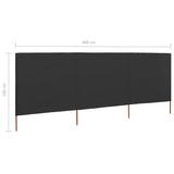 Windscherm 3-panelen 400x160 cm stof antraciet