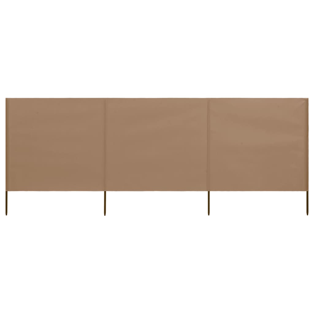 Windscherm 3-panelen 400x160 cm stof taupe - AllerleiShop