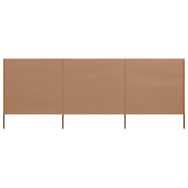 Windscherm 3-panelen 400x160 cm stof taupe - AllerleiShop