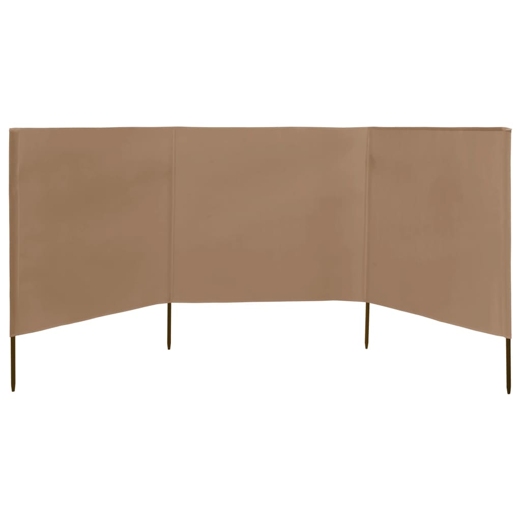 Windscherm 3-panelen 400x160 cm stof taupe - AllerleiShop