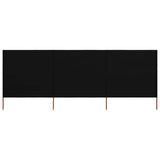 Windscherm 3-panelen 400x160 cm stof zwart