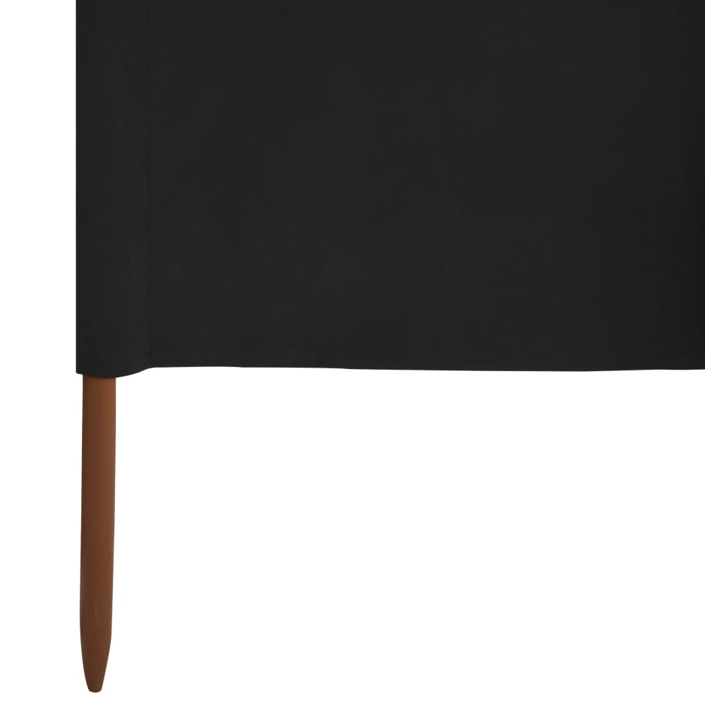 Windscherm 3-panelen 400x160 cm stof zwart