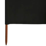 Windscherm 3-panelen 400x160 cm stof zwart
