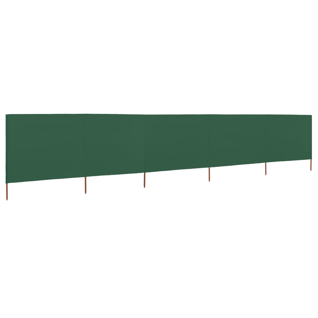 Windscherm 5-panelen 600x80 cm stof groen - AllerleiShop