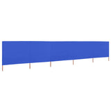 Windscherm 5-panelen 600x80 cm stof azuurblauw - AllerleiShop