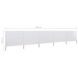 Windscherm 5-panelen 600x120 cm stof zandwit - AllerleiShop