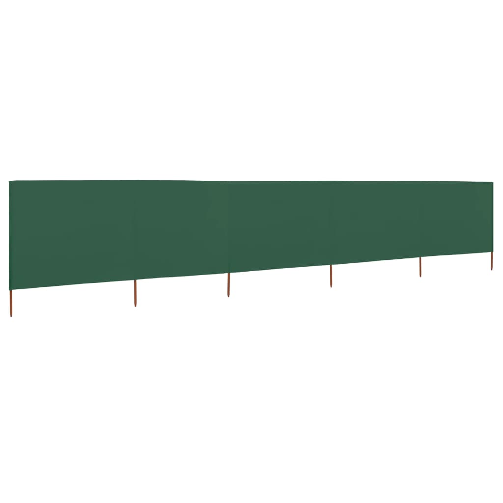 Windscherm 5-panelen 600x120 cm stof groen - AllerleiShop