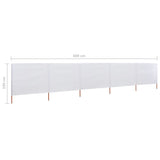 Windscherm 5-panelen 600x160 cm stof zandwit - AllerleiShop