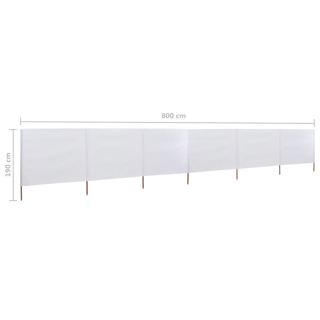 Windscherm 6-panelen 800x160 cm stof zandwit - AllerleiShop