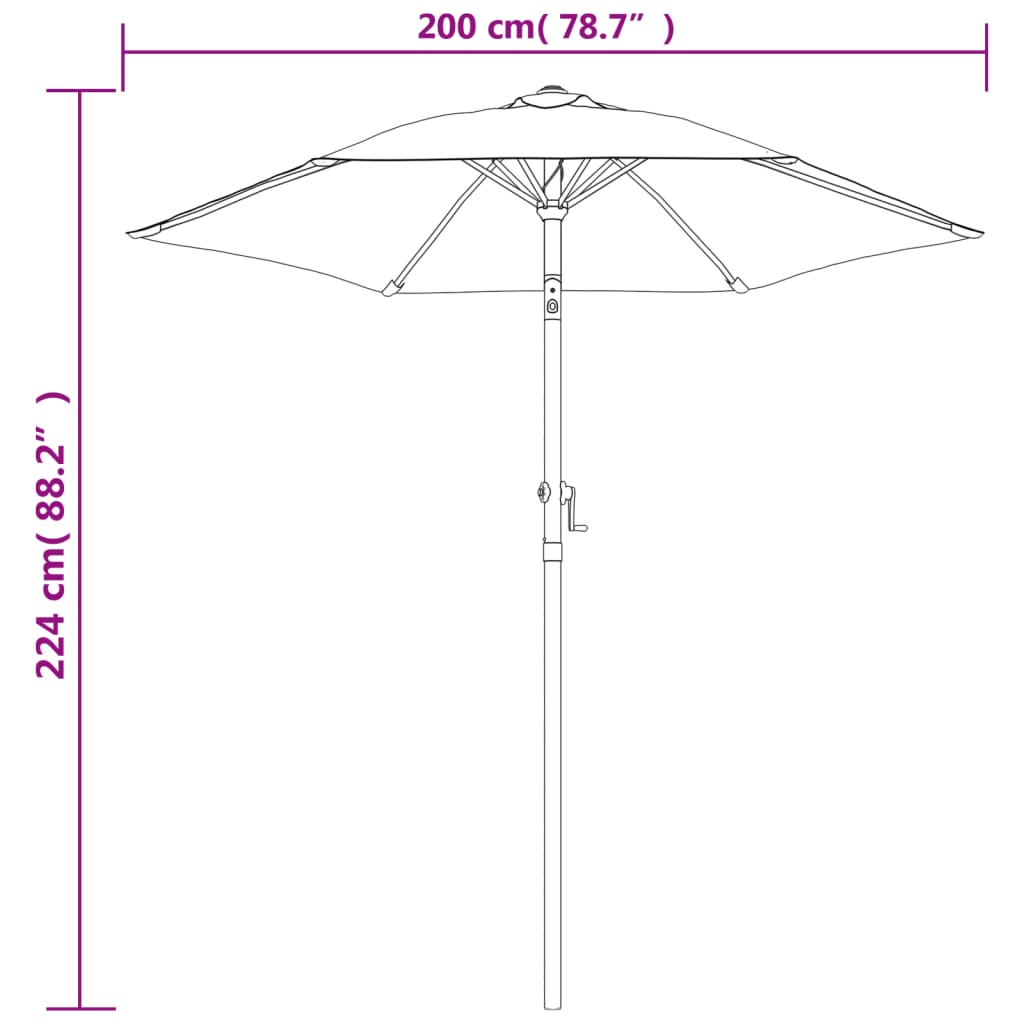 Parasol 200x224 cm aluminium zandwit - AllerleiShop