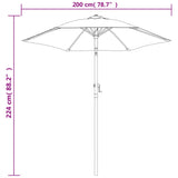 Parasol 200x224 cm aluminium groen - AllerleiShop