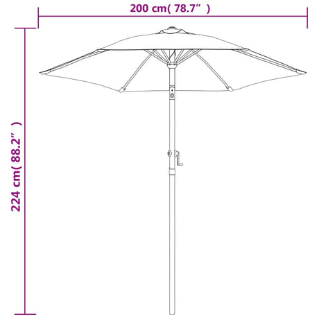 Parasol 200x224 cm aluminium bordeauxrood - AllerleiShop