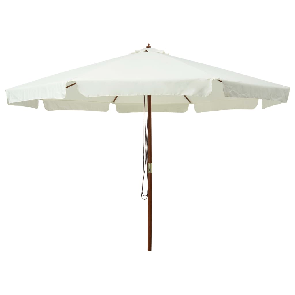 Parasol met houten paal 330 cm zandwit - AllerleiShop