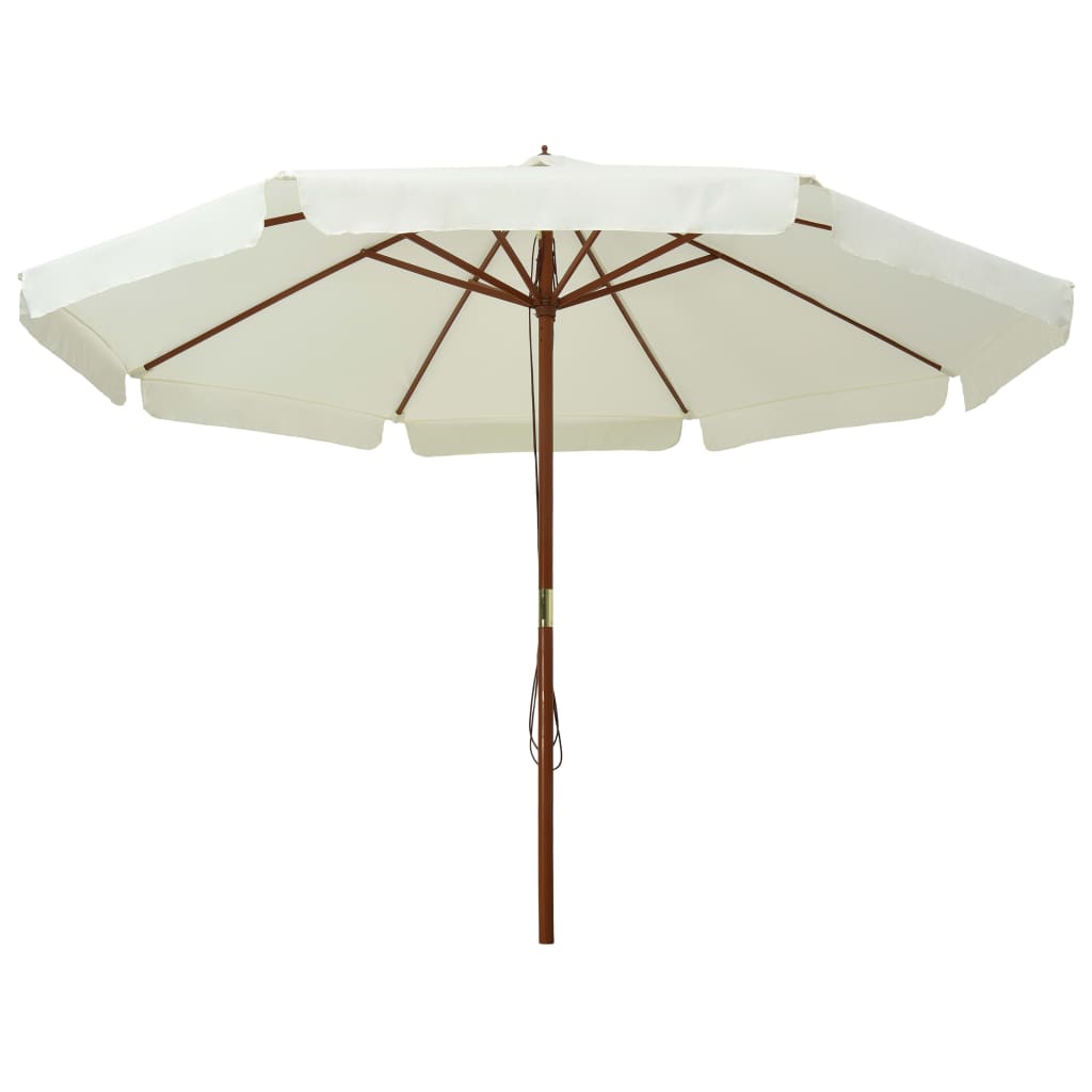 Parasol met houten paal 330 cm zandwit - AllerleiShop