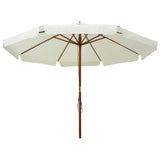 Parasol met houten paal 330 cm zandwit - AllerleiShop