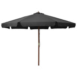 Parasol met houten paal 330 cm antraciet - AllerleiShop