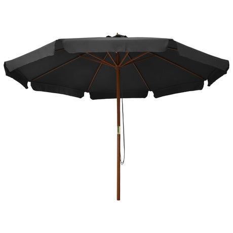 Parasol met houten paal 330 cm antraciet - AllerleiShop