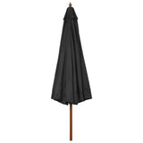 Parasol met houten paal 330 cm antraciet - AllerleiShop