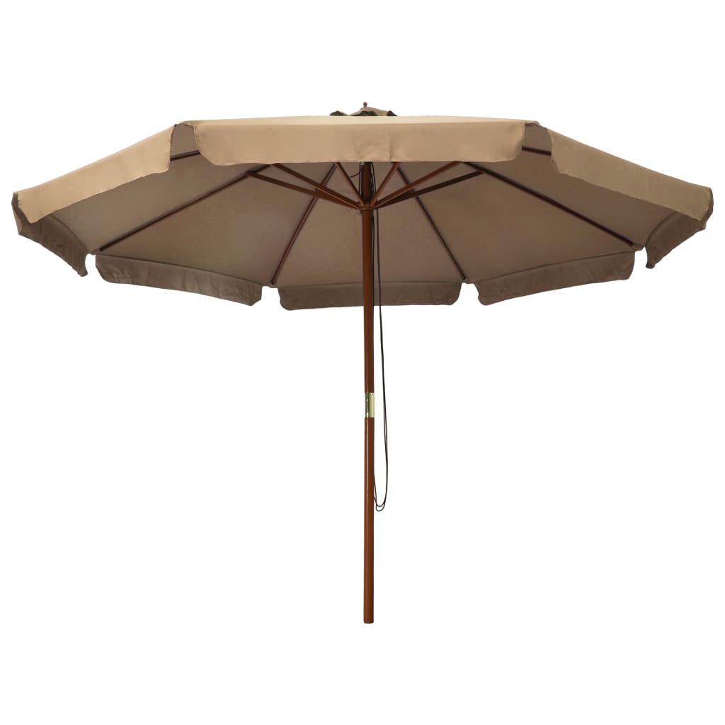 Parasol met houten paal 330 cm taupe - AllerleiShop