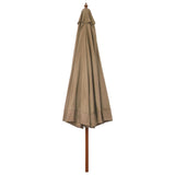 Parasol met houten paal 330 cm taupe - AllerleiShop