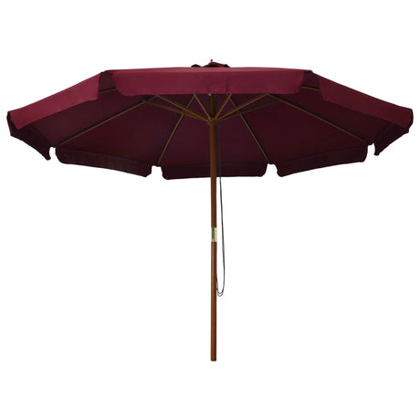 Parasol met houten paal 330 cm bordeauxrood - AllerleiShop