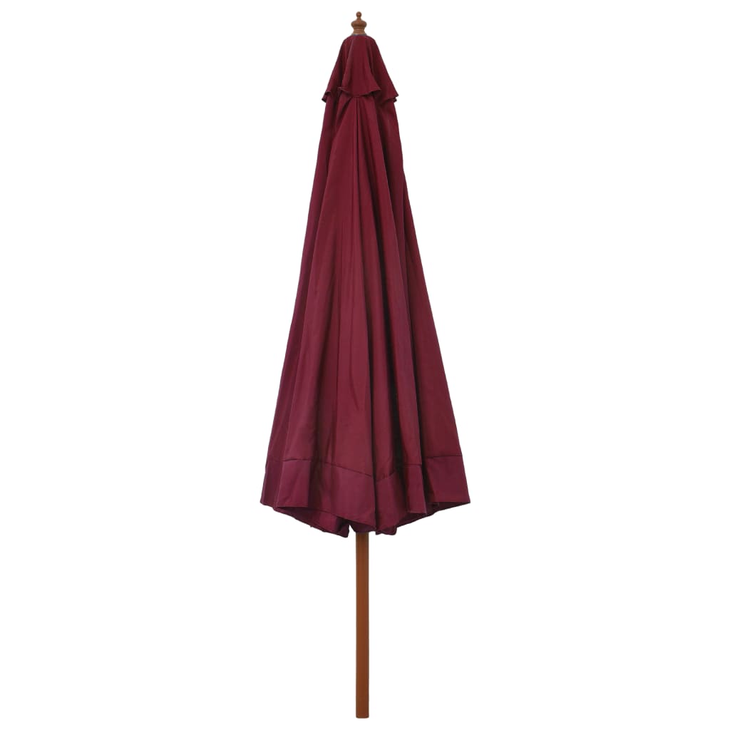 Parasol met houten paal 330 cm bordeauxrood - AllerleiShop