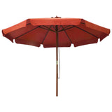 Parasol met houten paal 330 cm terracottakleurig - AllerleiShop