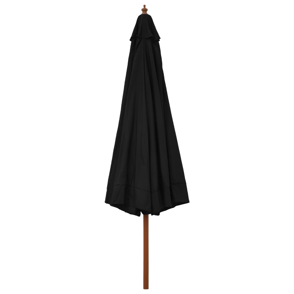 Parasol met houten paal 330 cm zwart - AllerleiShop