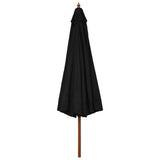 Parasol met houten paal 330 cm zwart - AllerleiShop