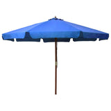 Parasol met houten paal 330 cm azuurblauw - AllerleiShop