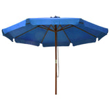 Parasol met houten paal 330 cm azuurblauw - AllerleiShop