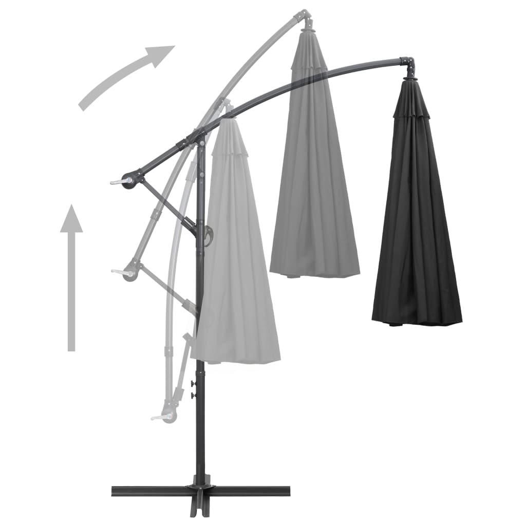 Zweefparasol met aluminium paal 3 m antraciet - AllerleiShop