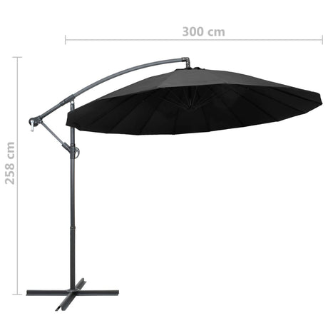 Zweefparasol met aluminium paal 3 m antraciet - AllerleiShop