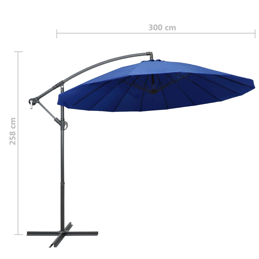 Zweefparasol met aluminium paal 3 m blauw - AllerleiShop