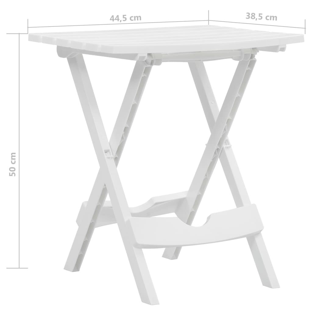 Tuintafel inklapbaar 44,5x38,5x50 cm wit - AllerleiShop