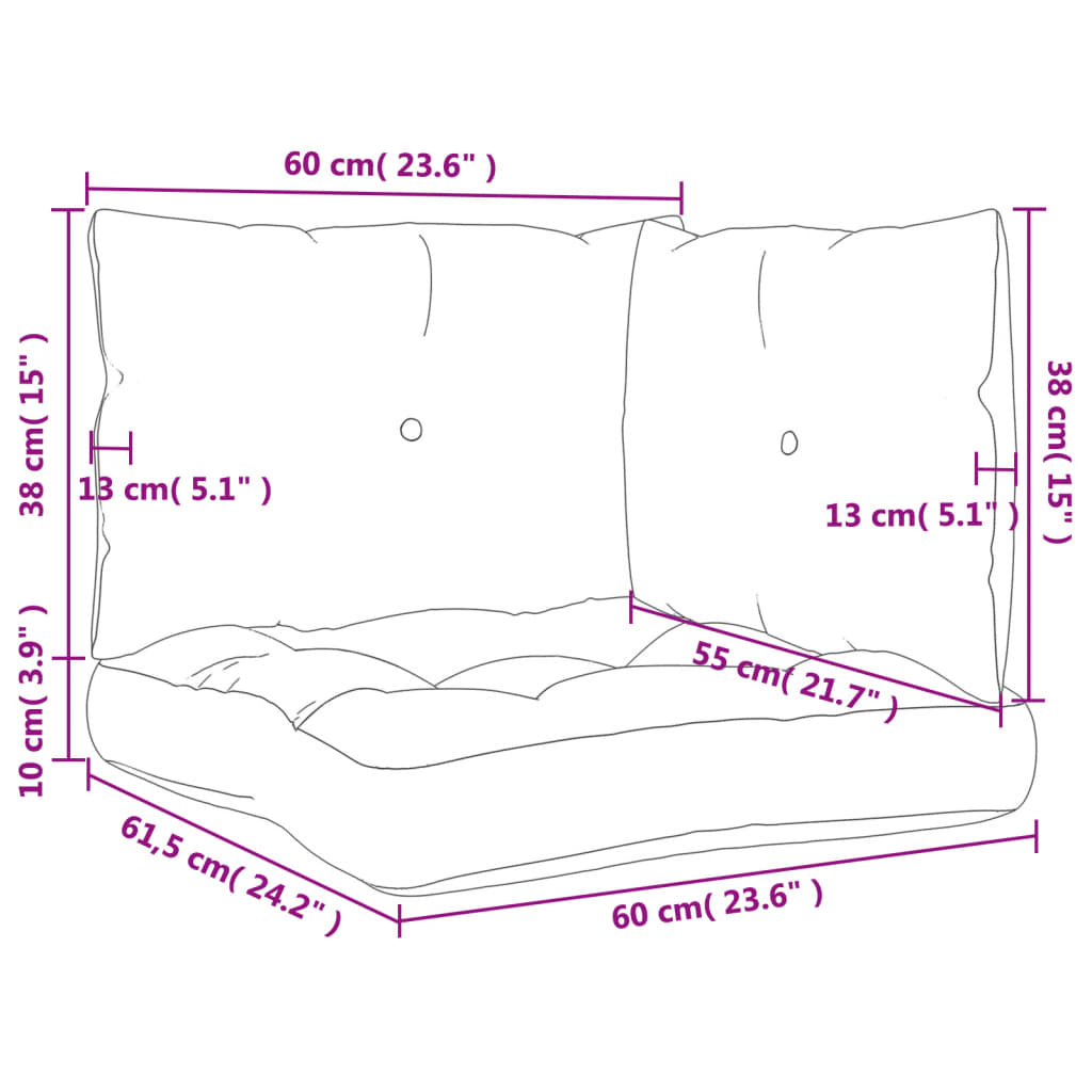 Palletkussens 3 st stof zwart - AllerleiShop