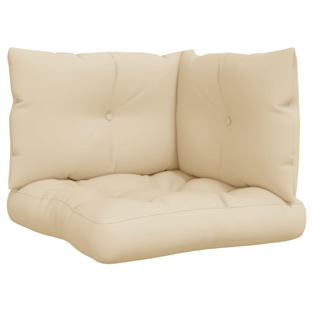 Palletkussens 3 st stof beige - AllerleiShop