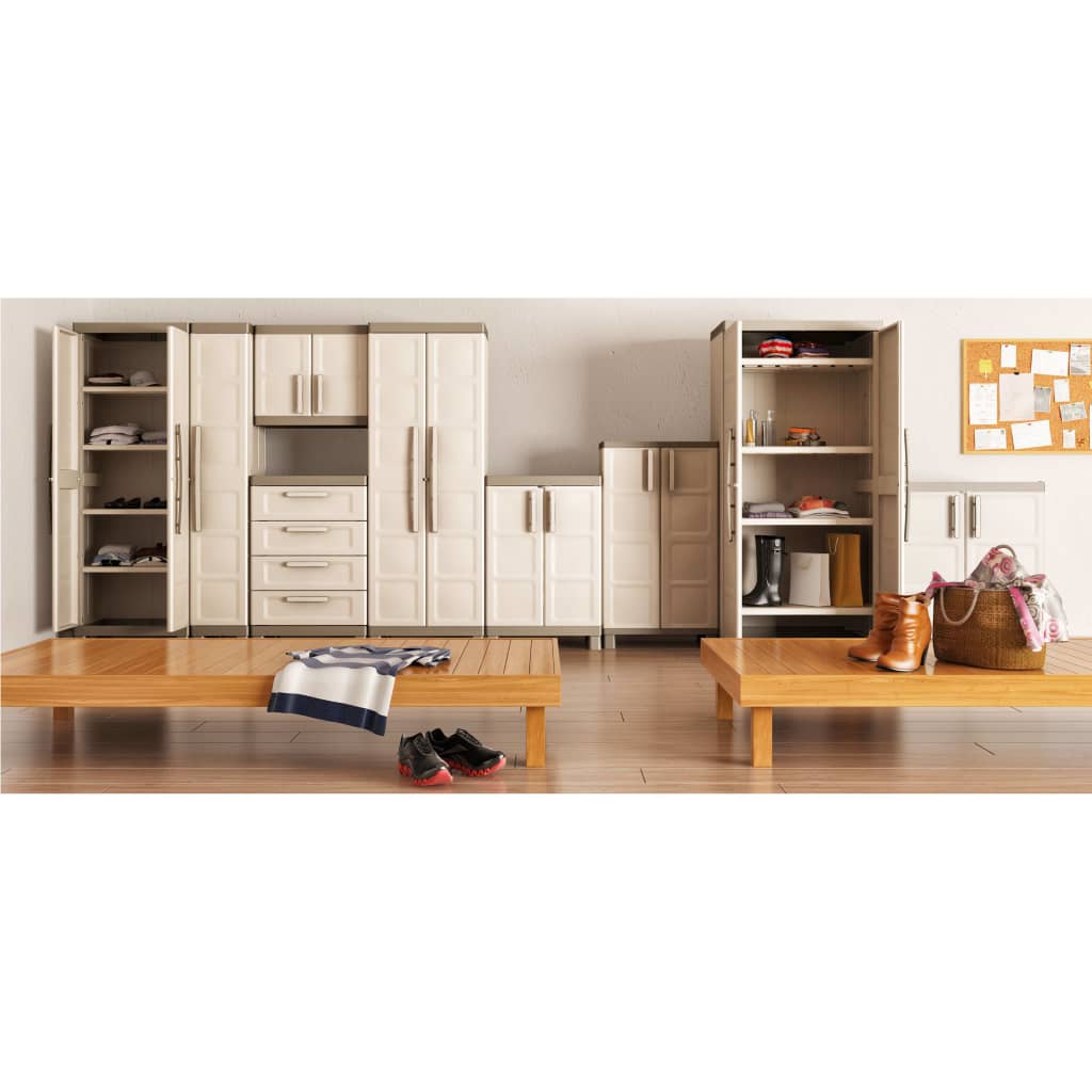 Opbergkast laag Excellence 97 cm beige en taupe