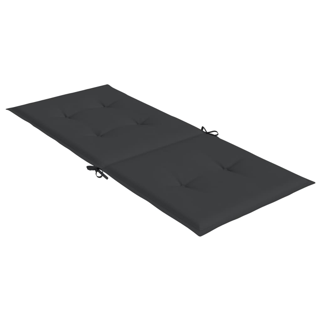 Tuinstoelkussens 2 st hoge rug 120x50x3 cm stof zwart - AllerleiShop