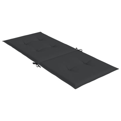 Tuinstoelkussens 4 st hoge rug120x50x3 cm stof zwart - AllerleiShop