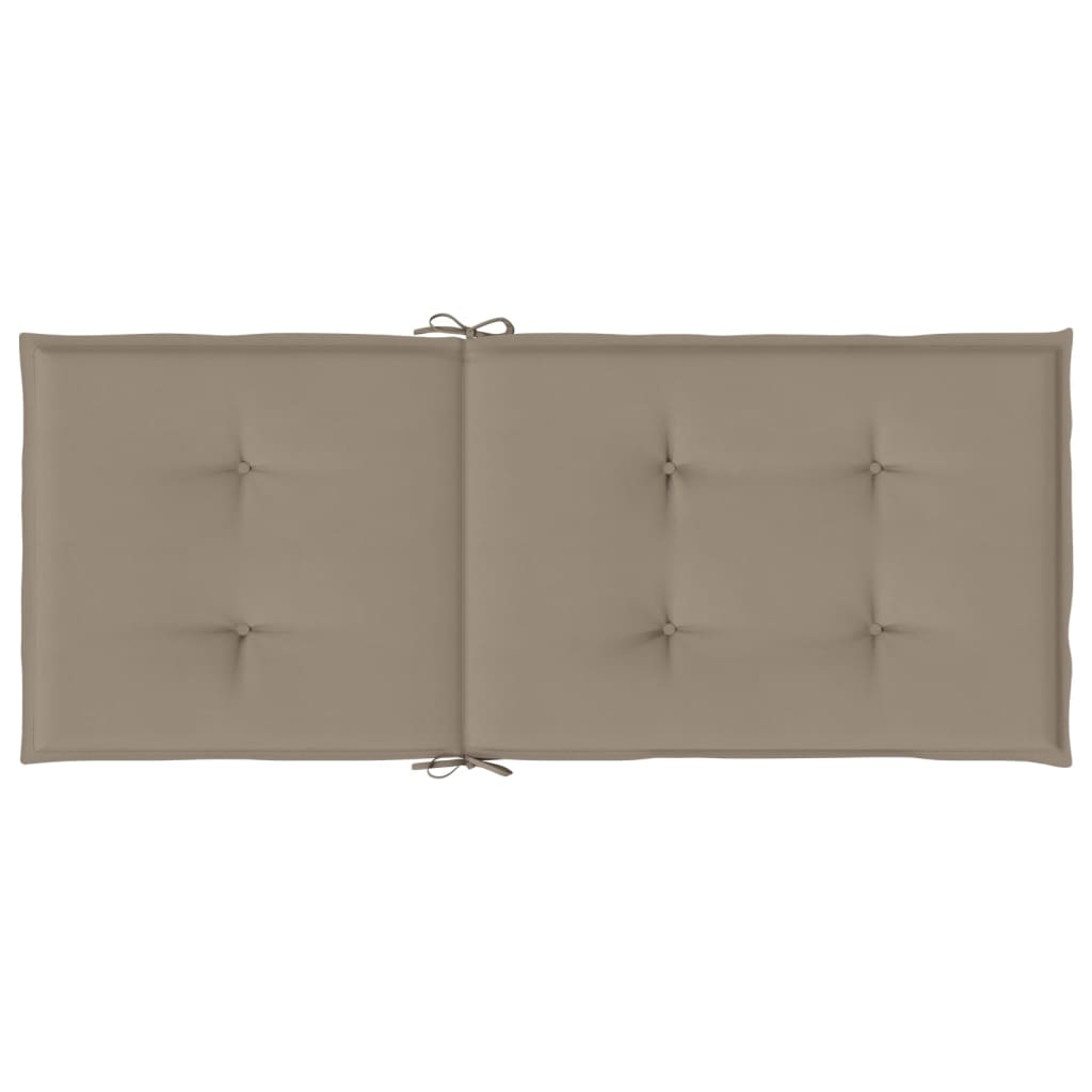 Tuinstoelkussens 2 st hoge rug 120x50x3 cm stof taupe - AllerleiShop