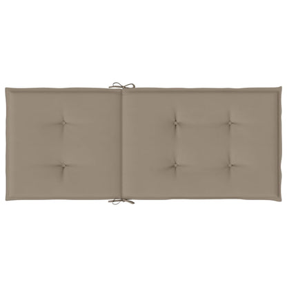 Tuinstoelkussens 2 st hoge rug 120x50x3 cm stof taupe - AllerleiShop