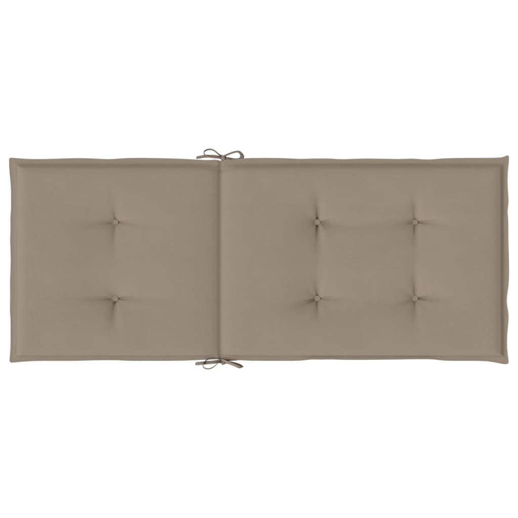 Tuinstoelkussens 4 st hoge rug120x50x3 cm stof taupe - AllerleiShop